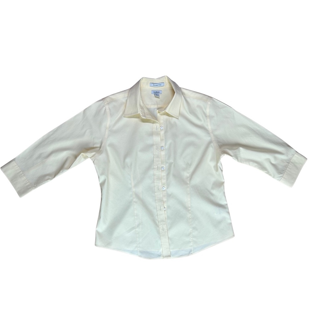 L.L. Bean Women's Pinpoint Oxford Cloth Shirt, Three-Quarter Sleeve